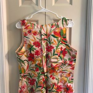 J. Crew Floral Peplum Linen Blend Top Size 8